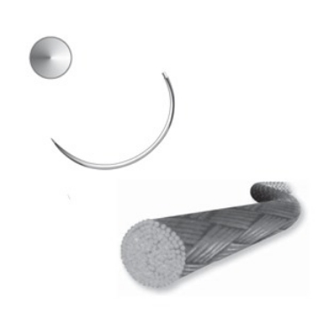 Sutura Atramat Seda Negra 1-0 Aguja 1/2 ahusada 75cm