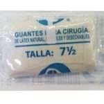 Guantes de Látex Desechable para Cirugía Talla 7.5 (par)