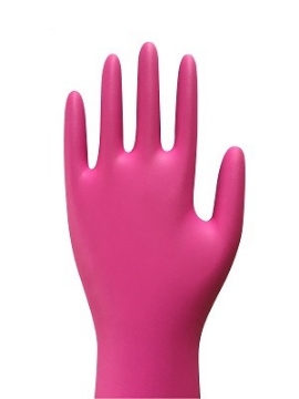 Guante Unisel de Nitrilo Color Rosa Talla Extra Chica