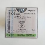 Sutura Atramat Nylon 6-0 Aguja 3/8 reverso 45cm Premium