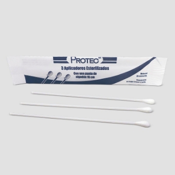 Aplicador de Algodon Esteril con una punta 15 cm Paquete de 3