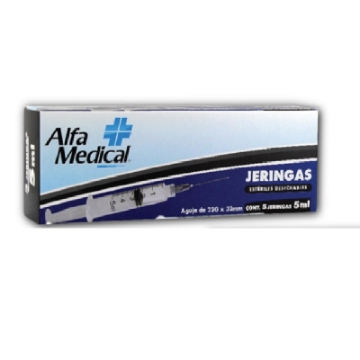 Jeringa Esteril Desechable Nipro  5 ml Con Aguja 21G x 32MM Verde caja con 5 piezas