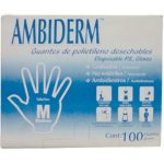 Guante de polietileno no esteril ambiderm mediano caja c 100 pz
